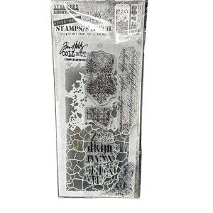 Tim Holtz Mixed Media Clear Stamps Stencil Background Grime Crackle New THMM123